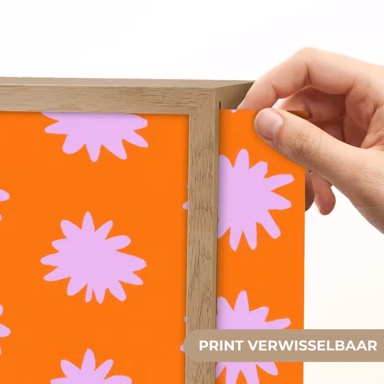 Retro - Bloemen - Oranje Light Box met batterij (Wandlamp) middel 907 -USP_websiteprintNL