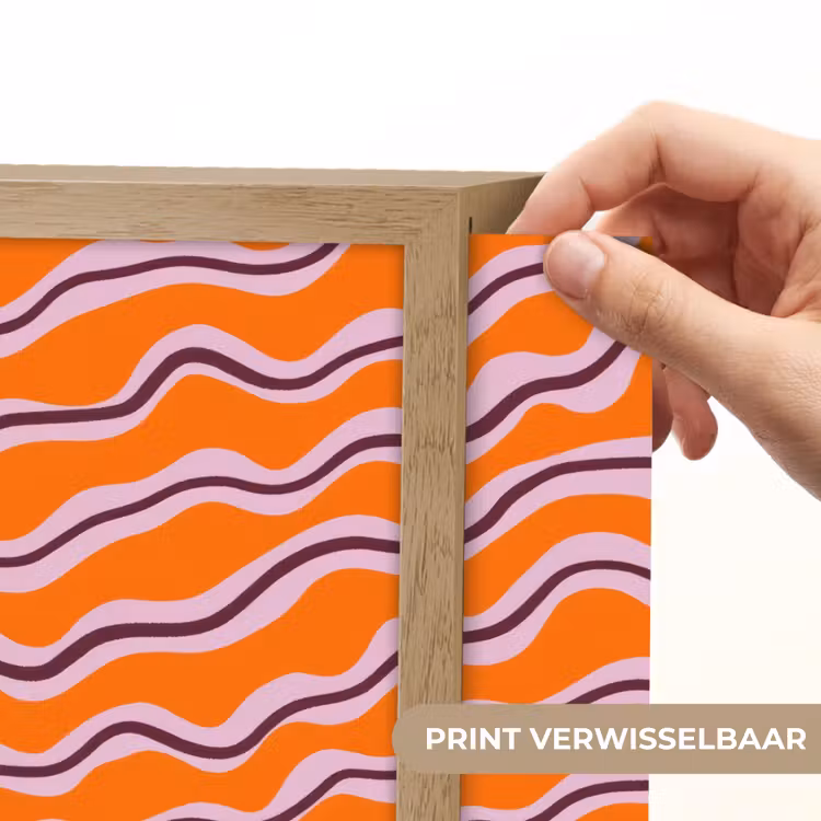 Retro - Golvend - Oranje Light Box met batterij (Wandlamp) middel 907 -USP_websiteprintNL