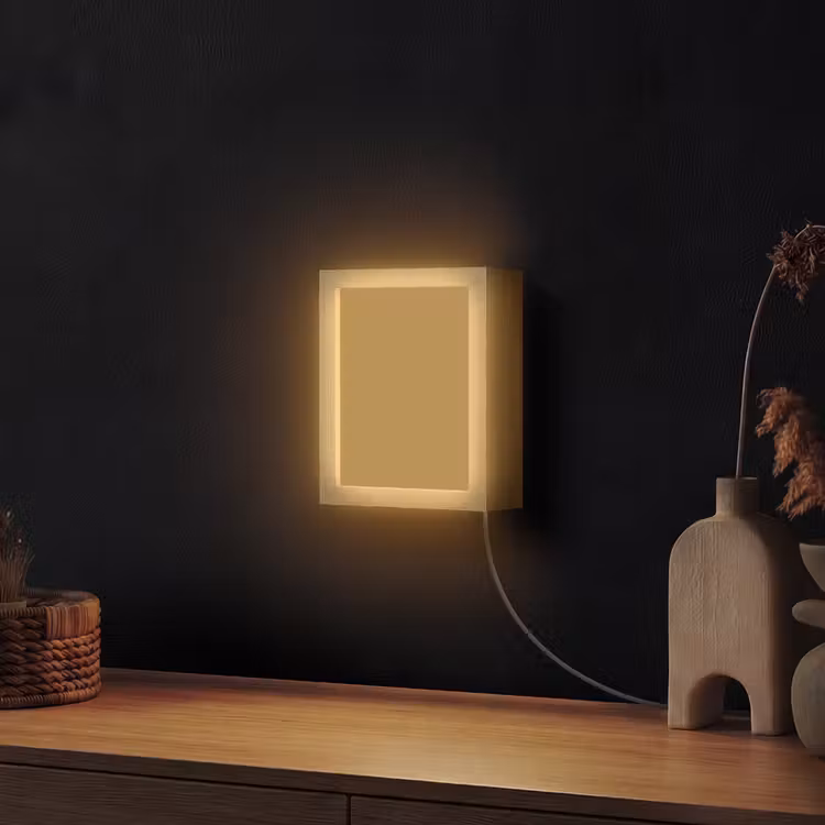 Rhythmic - Ochre - Geel Light Box met kabel (Wandlamp) klein 929 -sfeer1