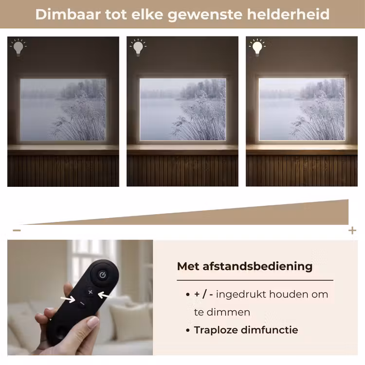 Riet - Bevroren - Winter - Natuur Light Box met batterij (Wandlamp) middel -USP_dimbaarNL