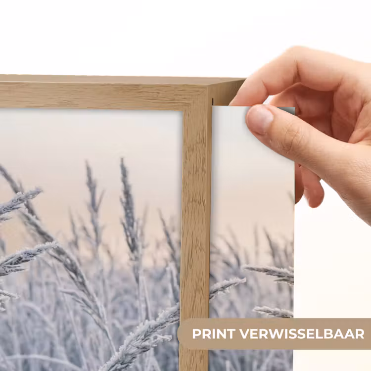 Rijp - Gras - Kristallen - Winter - Minimalistisch Light Box met batterij (Wandlamp) middel -USP_websiteprintNL