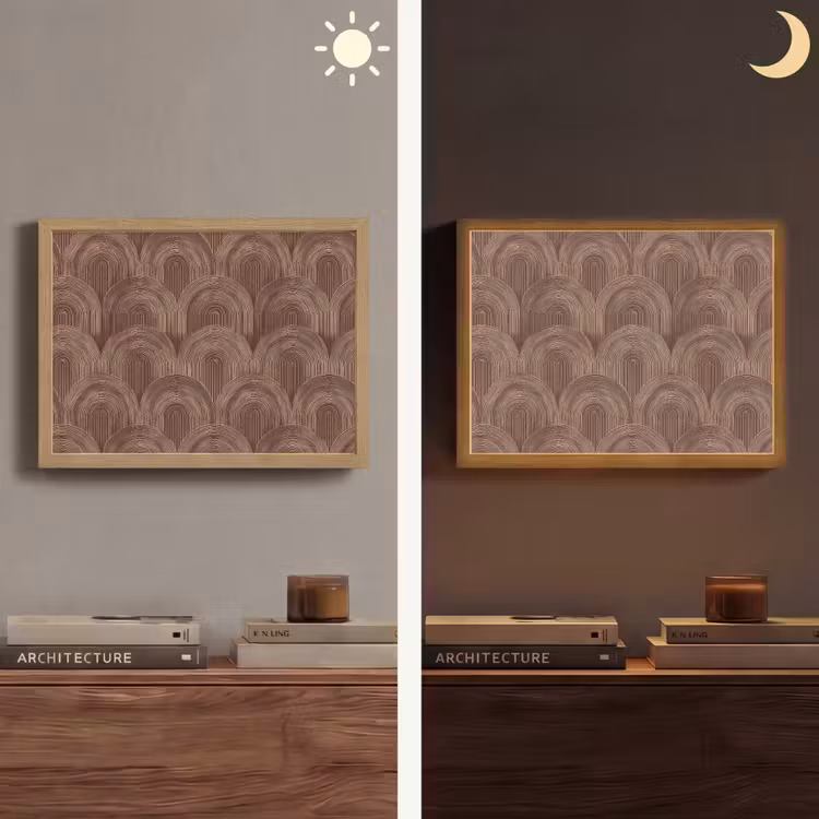 Ritmisch - Effect - Bruin Light Box met batterij (Wandlamp) middel 907 -sfeer3