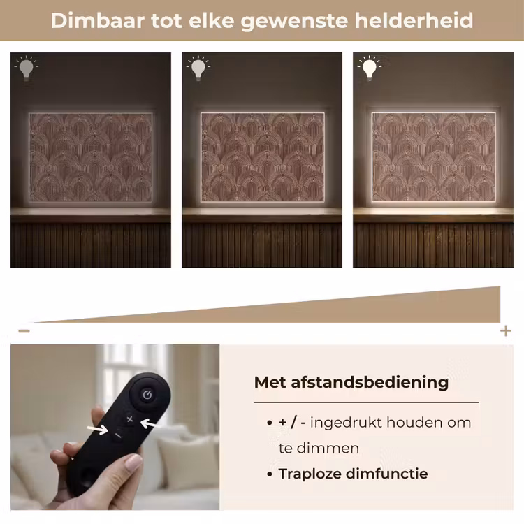 Ritmisch - Effect - Bruin Light Box met batterij (Wandlamp) middel 907 -USP_dimbaarNL