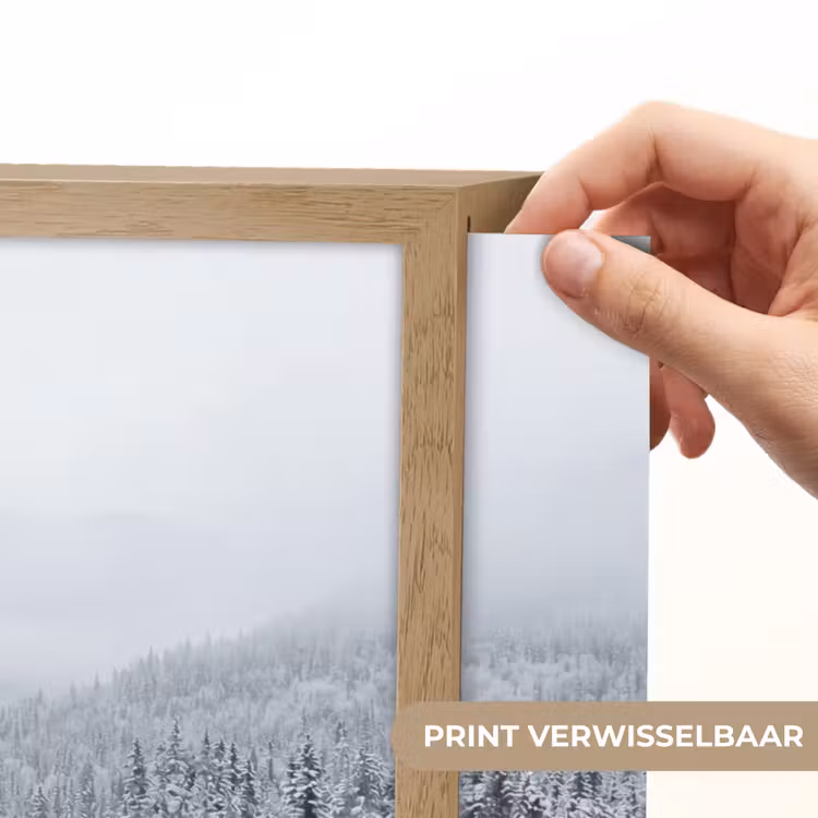 Rivier - Bevroren - Landschap - Winter Light Box met batterij (Wandlamp) middel -USP_websiteprintNL