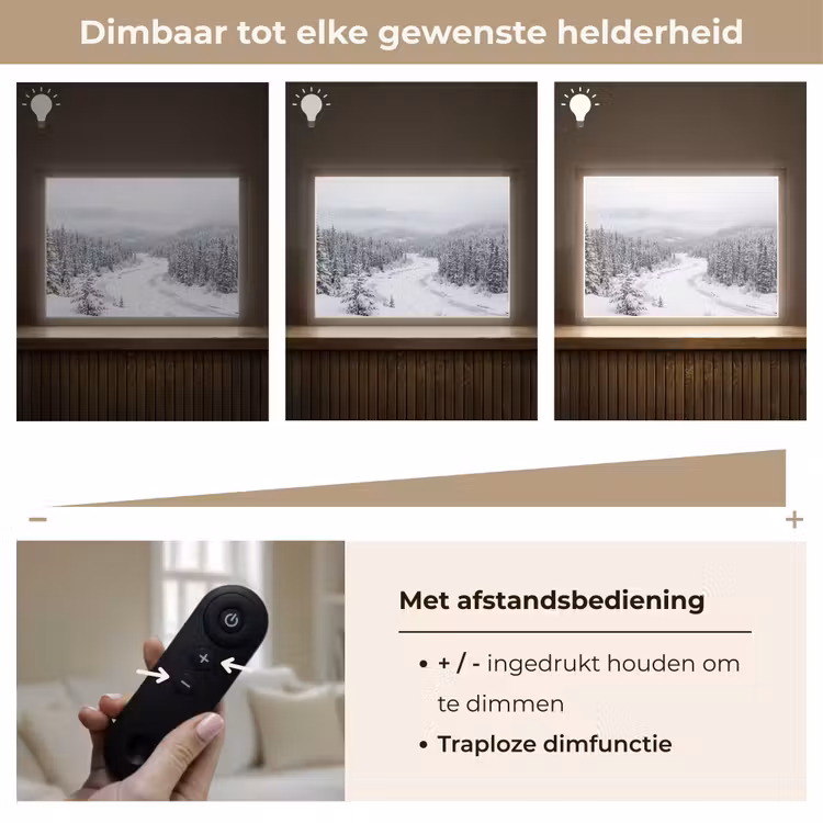 Rivier - Bevroren - Landschap - Winter Light Box met batterij (Wandlamp) middel -USP_dimbaarNL