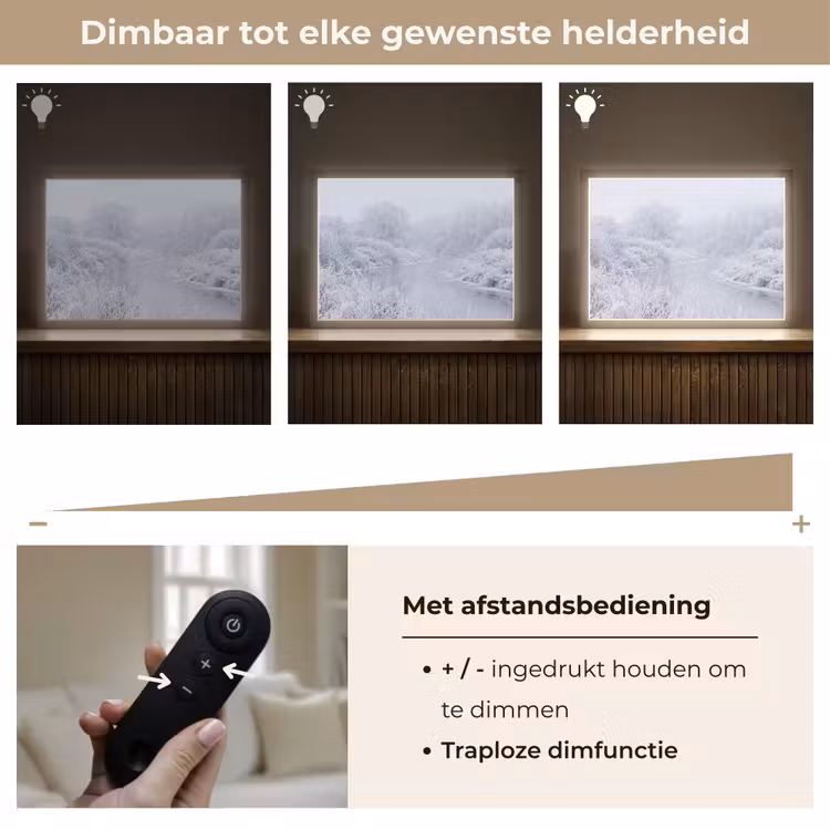 Rivier - Sneeuw - Bos - Winter - Schilderachtig Light Box met batterij (Wandlamp) middel -USP_dimbaarNL