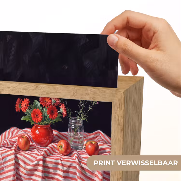 Lightbox - Wandlamp - Rode bloemen - Vaas - Rode bloemen - Vaas Light Box met kabel (Wandlamp) klein