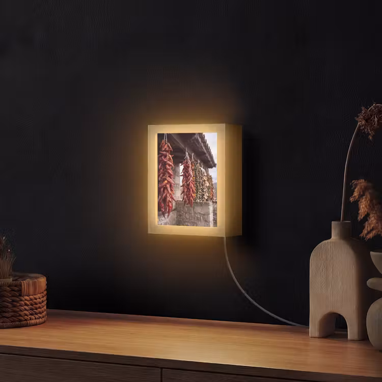 Lightbox - Wandlamp - Rode pepers - Eten - Rode pepers - Eten Light Box met kabel (Wandlamp) klein