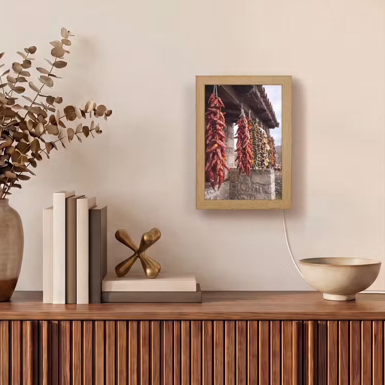 Lightbox - Wandlamp - Rode pepers - Eten - Rode pepers - Eten Light Box met kabel (Wandlamp) klein