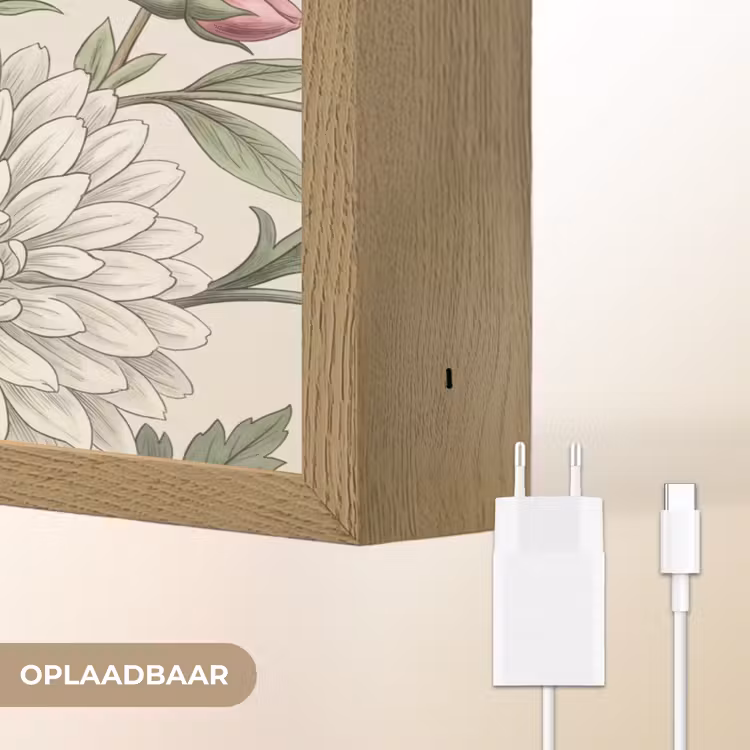 Romantisch - Design - Kleurrijk Light Box met batterij (Wandlamp) middel -USP_websiteoplaadbaarNL