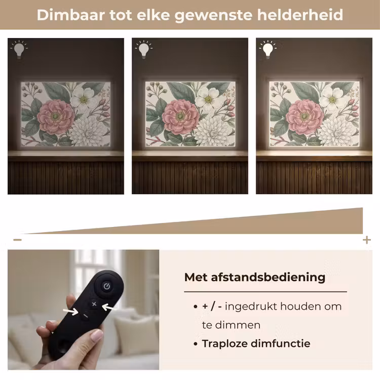Romantisch - Design - Kleurrijk Light Box met batterij (Wandlamp) middel -USP_dimbaarNL