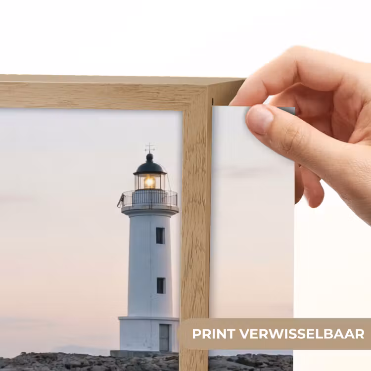 Rotsen - Vuurtoren - Wit Light Box met batterij (Wandlamp) middel -USP_websiteprintNL