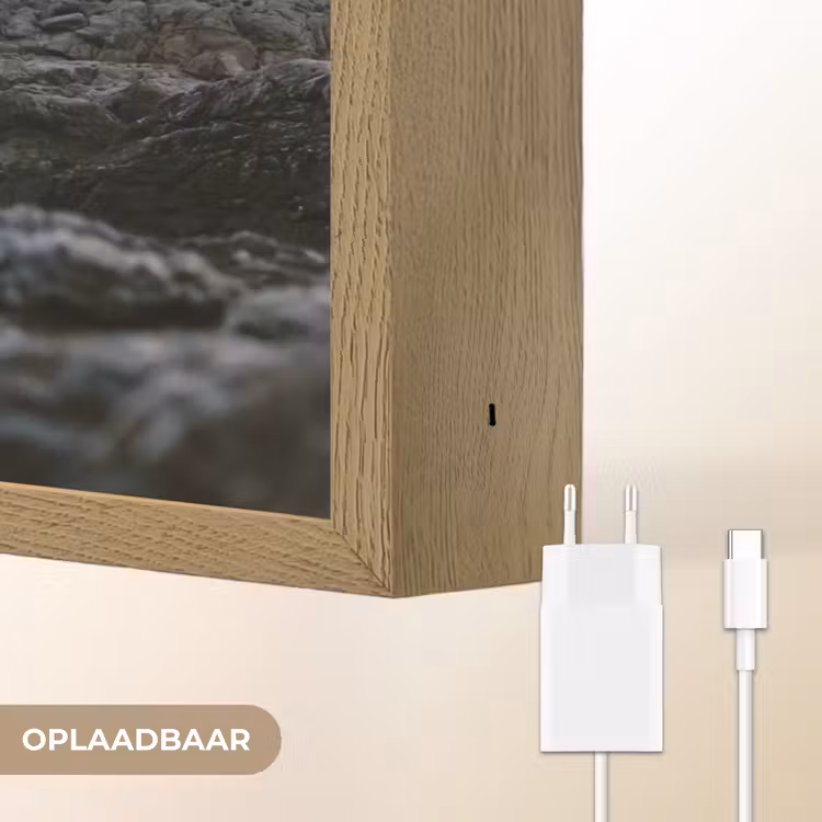 Rotsen - Vuurtoren - Wit Light Box met batterij (Wandlamp) middel -USP_websiteoplaadbaarNL