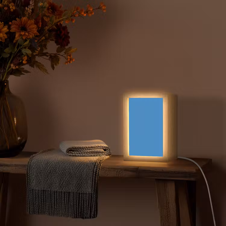 Royal - Blue - Blauw Light Box met kabel (Wandlamp) klein 929 -sfeer4