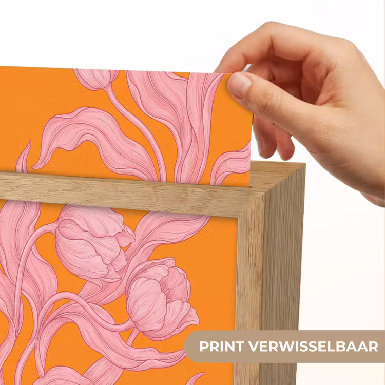 Lightbox - Wandlamp - Roze bloemen - Modern - Roze bloemen - Modern Light Box met kabel (Wandlamp) klein
