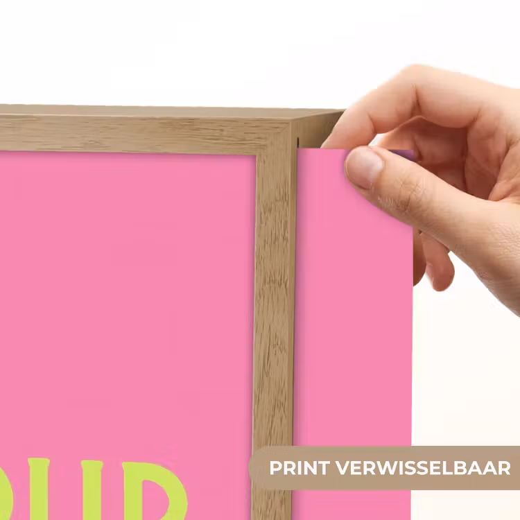 Roze - Groene Bonjour - art-deco Light Box met batterij (Wandlamp) middel -USP_websiteprintNL