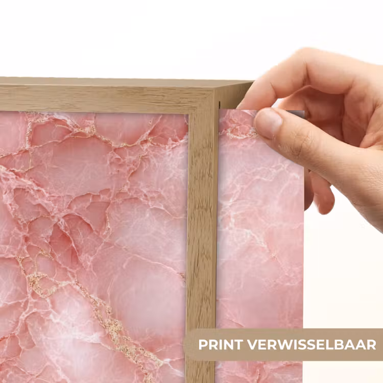 Roze - Kwarts - Goud - Marmer Light Box met batterij (Wandlamp) middel 907 -USP_websiteprintNL