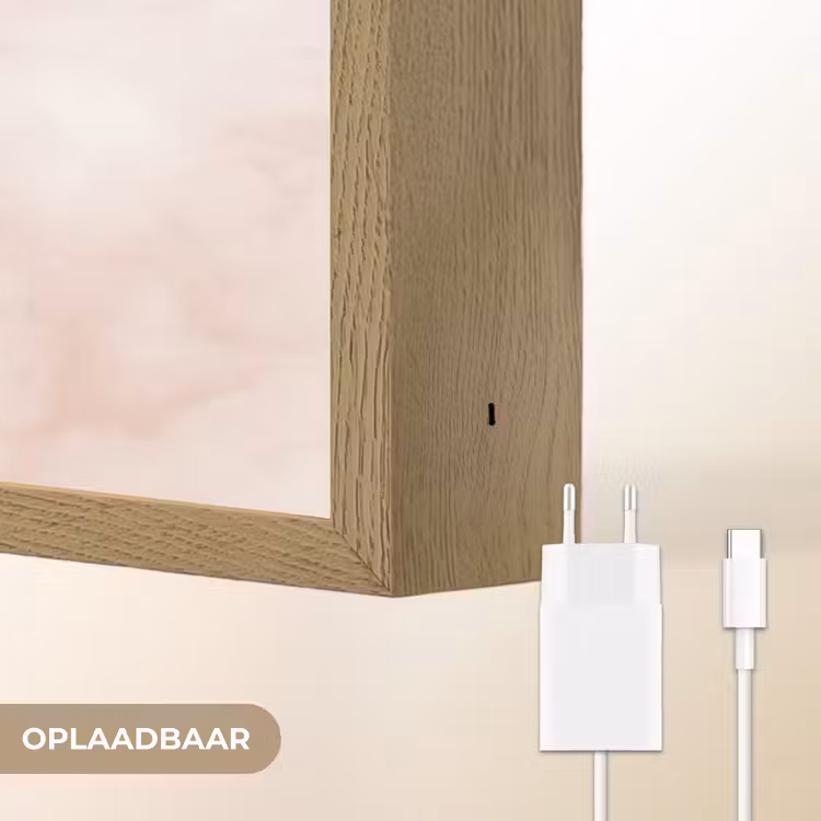 Roze - Marmer - Crème Light Box met batterij (Wandlamp) middel 907 -USP_websiteoplaadbaarNL