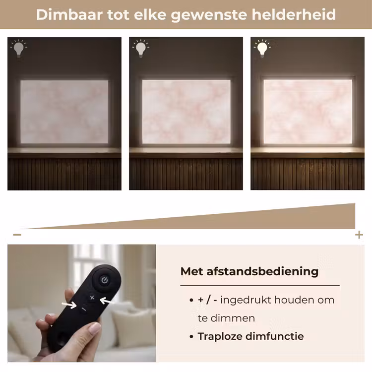 Roze - Marmer - Crème Light Box met batterij (Wandlamp) middel 907 -USP_dimbaarNL
