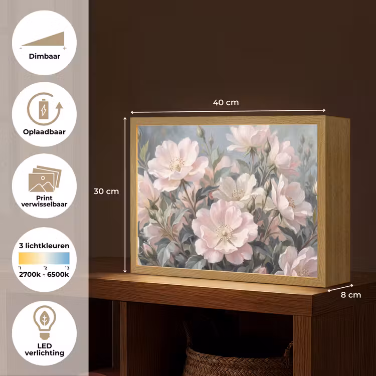 Rozen - Illustratie - Roze Light Box met batterij (Wandlamp) middel -USP_websiteoverzichtNL