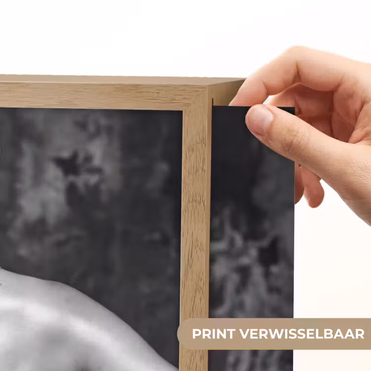 Rug - Ketting - Portret - Zwart - Wit - Glamour Light Box met batterij (Wandlamp) middel -USP_websiteprintNL