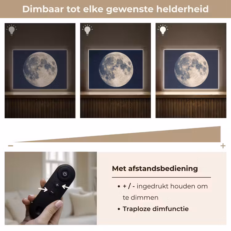 Ruimte - Maan - Kosmos Light Box met batterij (Wandlamp) middel -USP_dimbaarNL