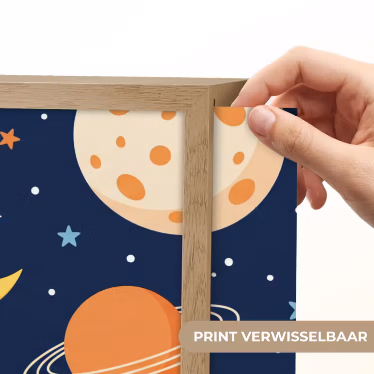 Ruimte - Planeten - Kleurrijk Light Box met batterij (Wandlamp) middel -USP_websiteprintNL