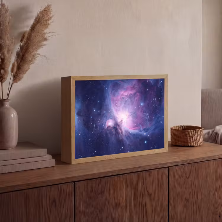 Ruimte - Sterren - Kleurrijk Light Box met batterij (Wandlamp) middel -sfeer2