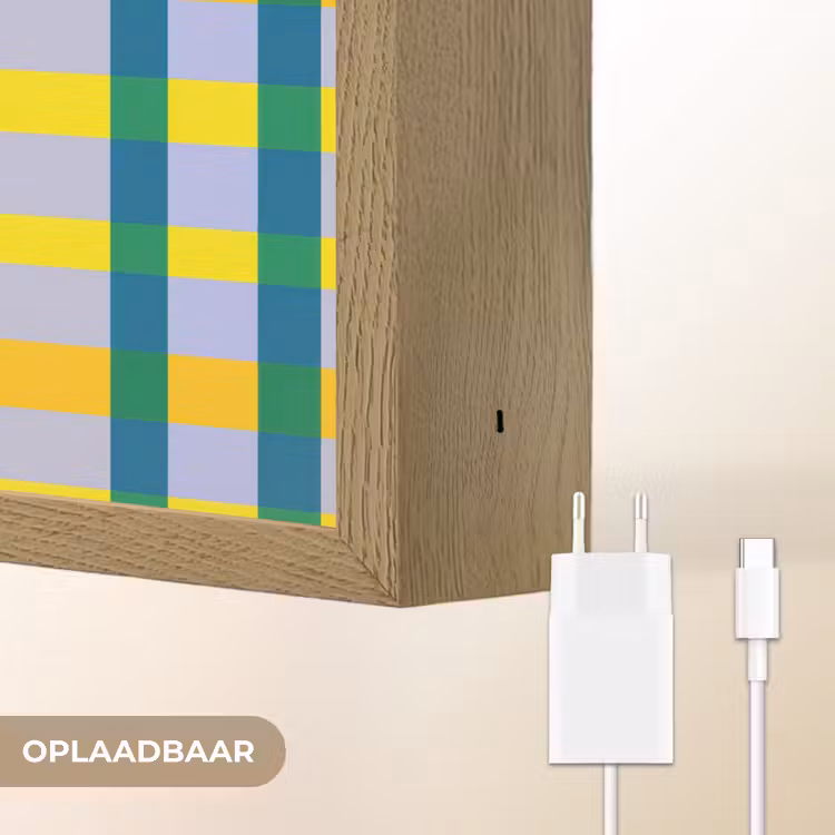 Ruit - Patroon - Kleurrijk Light Box met batterij (Wandlamp) middel 907 -USP_websiteoplaadbaarNL