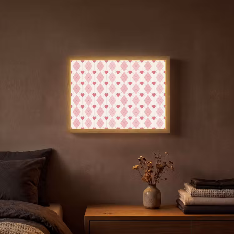 Ruiten - Klassiek - Roze - Wit Light Box met batterij (Wandlamp) middel 907 -sfeer4
