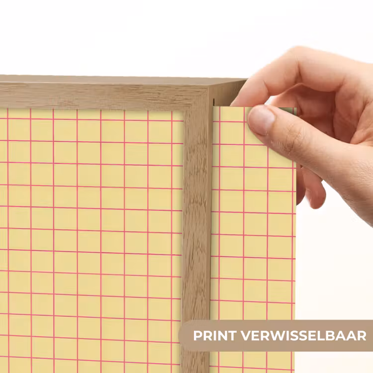 Ruitjes - Grid - Minimalistisch - Geel - Roze Light Box met batterij (Wandlamp) middel 907 -USP_websiteprintNL