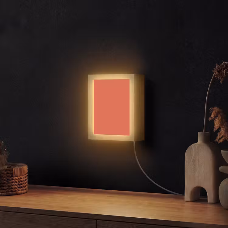 Rustic - Clay - Oranje Light Box met kabel (Wandlamp) klein 929 -sfeer1