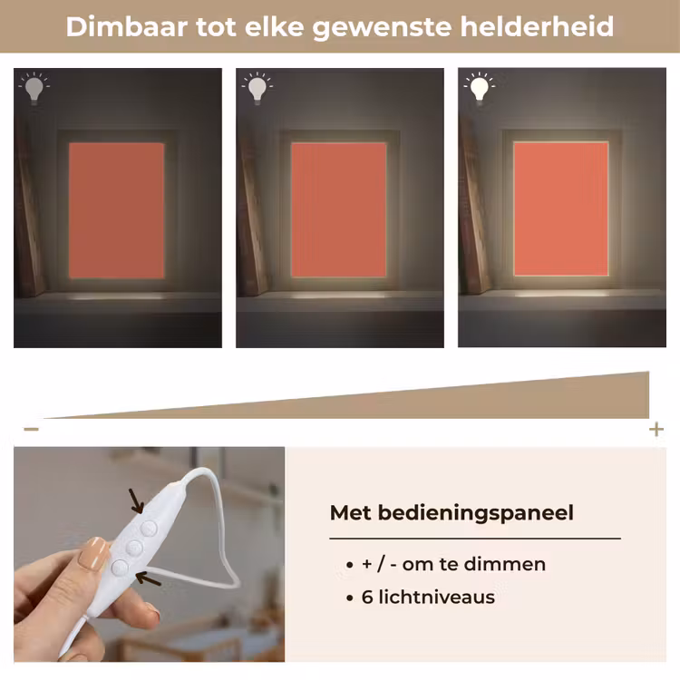 Rustic - Clay - Oranje Light Box met kabel (Wandlamp) klein 929 -USP_dimbaarNL