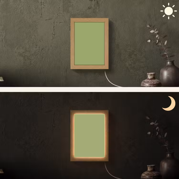 Sage - Green - Groen Light Box met kabel (Wandlamp) klein 929 -sfeer3