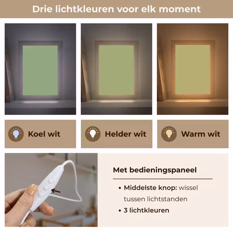 Sage - Green - Groen Light Box met kabel (Wandlamp) klein 929 -USP_lichtkleurNL