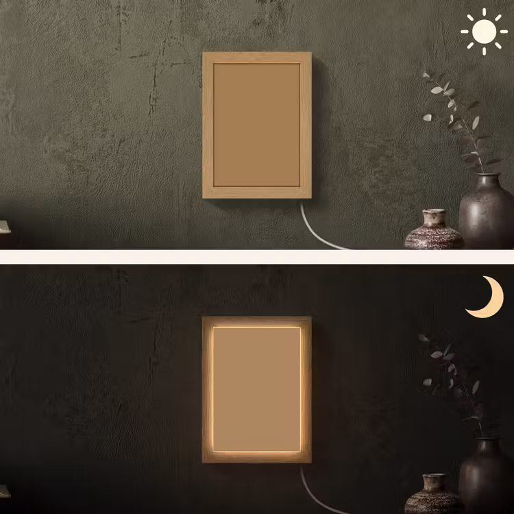 Sahara - Earth - Oranje Light Box met kabel (Wandlamp) klein 929 -sfeer3