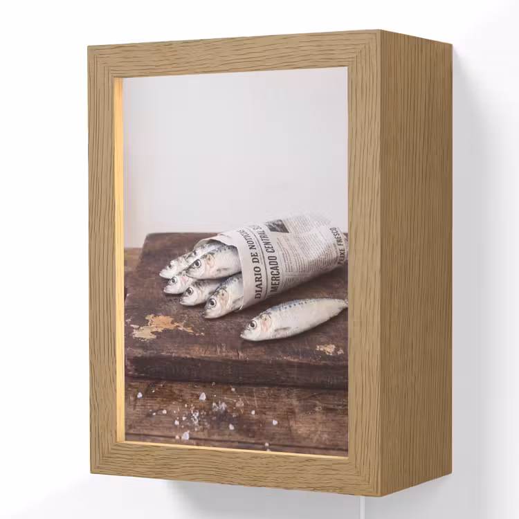 Lightbox - Wandlamp - Sardientje - krant - snijplank - Sardientje - krant - snijplank Light Box met kabel (Wandlamp) klein