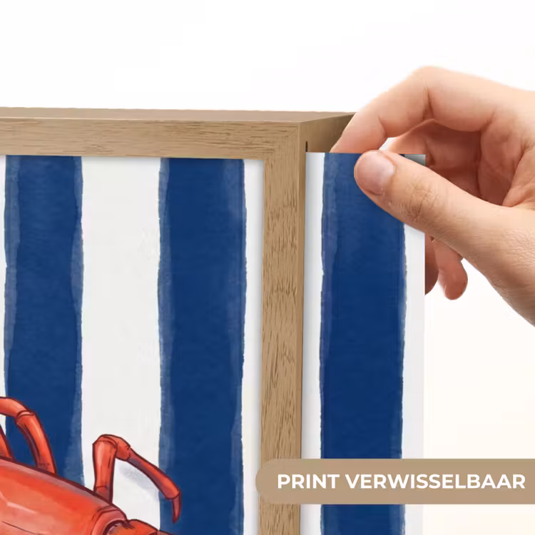 Schaaldier - Kreeft - Marine - Illustratie - Rood Light Box met batterij (Wandlamp) middel -USP_websiteprintNL