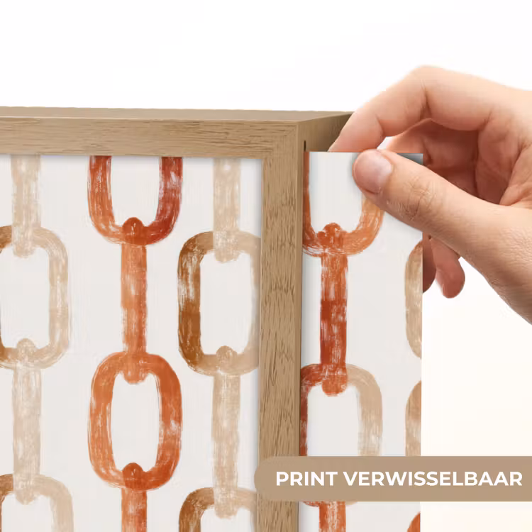 Schakels - Patroon - Aquarel - Terracotta Light Box met batterij (Wandlamp) middel 907 -USP_websiteprintNL