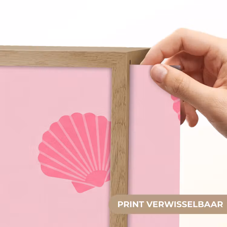 Schelp - Patroon - Zee - Modern - Roze Light Box met batterij (Wandlamp) middel -USP_websiteprintNL