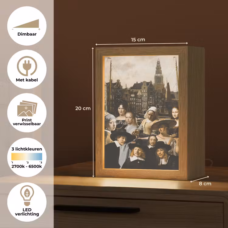 Schilderij - Oude Meesters - Collage Light Box met kabel (Wandlamp) klein -USP_websiteoverzichtNL