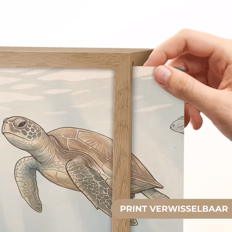 Schildpad - Onderwater - Natuur - Illustratie Light Box met batterij (Wandlamp) middel -USP_websiteprintNL