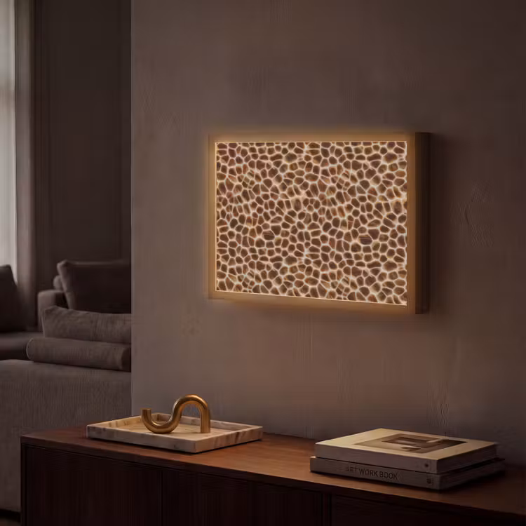 Schildpad - Patroon - Bruin Light Box met batterij (Wandlamp) middel 907 -sfeer1