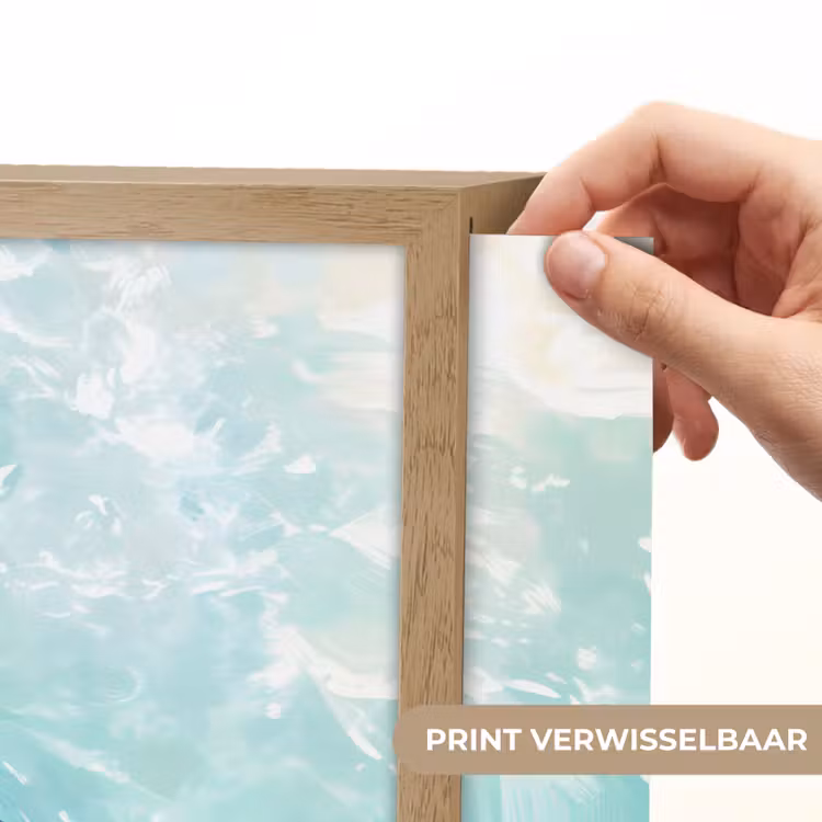 Schildpad - Zee - Blauw - Schittering Light Box met batterij (Wandlamp) middel -USP_websiteprintNL