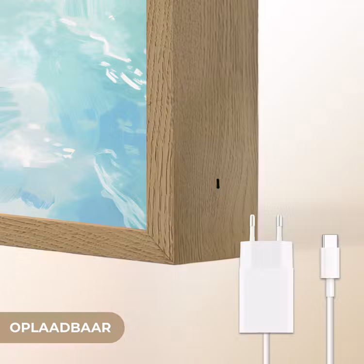 Schildpad - Zee - Blauw - Schittering Light Box met batterij (Wandlamp) middel -USP_websiteoplaadbaarNL