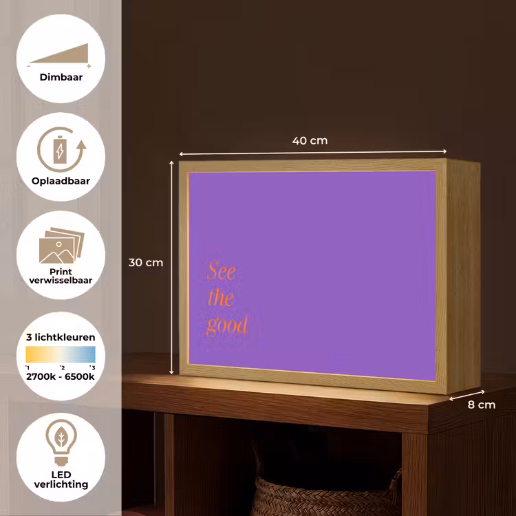 See the good - Oranje - Paars Light Box met batterij (Wandlamp) middel -USP_websiteoverzichtNL