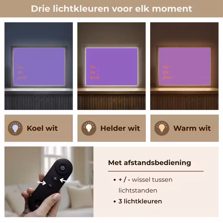 See the good - Oranje - Paars Light Box met batterij (Wandlamp) middel -USP_lichtkleurNL
