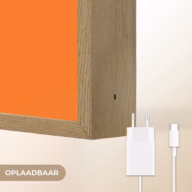 See the good - Paars - Oranje - Smiley Light Box met batterij (Wandlamp) middel -USP_websiteoplaadbaarNL
