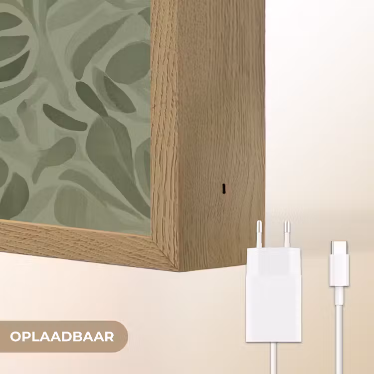 Sereen - Bladeren - Groen Light Box met batterij (Wandlamp) middel 907 -USP_websiteoplaadbaarNL