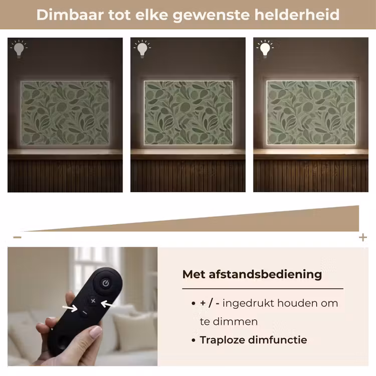 Sereen - Bladeren - Groen Light Box met batterij (Wandlamp) middel 907 -USP_dimbaarNL